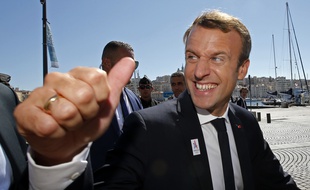 Emmanuel Macron en visite à Marseille.