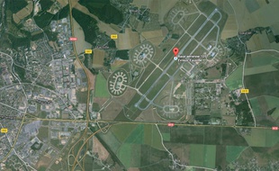 Illustration Google map de la base aérienne militaire 105 d'Evreux (Eure).