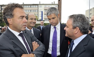 Beauvais (Oise), le 26 août 2011. Luc Chatel, Laurent Wauquiez et Xavier Bertrand.