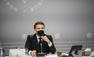 Emmanuel Macron lors d'une réunion au palais de l'Elysée.