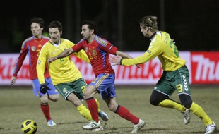 L'Espagnol Xavi contre la Lituanie, le 29 mars 2011.