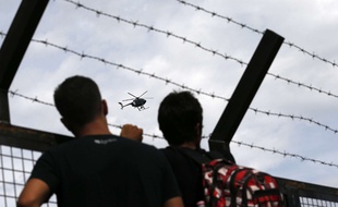 Migrants à la frontière serbo-hongroise le 15 septembre 2015.