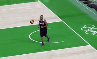 Tony Parker à l'entraînement à Rio le 3 août 2016.