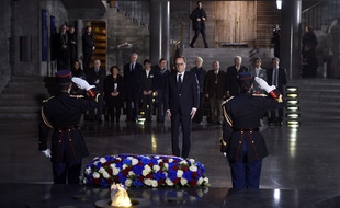 François Hollande au mémorial de la Shoah à Paris, le 27 janvier2015.