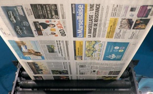 Le journal de gauche la Marseillaise sur les rotatives le 17 novembre 2014
