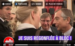 Marion Maréchal-Le Pen s'adressant au journaliste Gilles Leclerc.