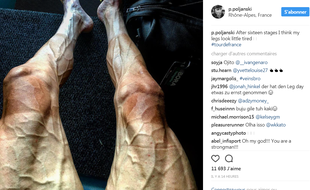 Les jambes de Pawel Poljanski après 16 jours sur le Tour de France.