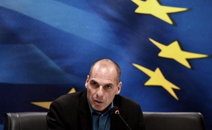 Le ministre grec des Finances Yanis Varoufakis lors d'une conférence de presse à Athènes le 30 janvier 2015