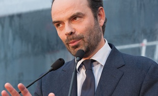 Edouard Philippe, député-maire Les Républicains du Havre (Seine-Maritime) aux chantiers navals de Saint-Nazaire le 1er février 2016.