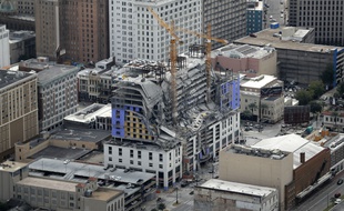 Un immeuble en construction, censé abriter le futur Hard Rock Café de La Nouvelle-Orléans, s'est effondré samedi 12 octobre 2019.