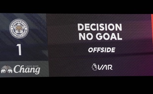 Un but refusé pour hors-jeu en Premier League, lors du match Leicester-Southampton, le 11 janvier 2020.