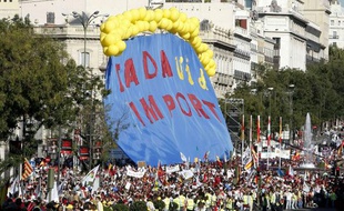 Plus d'un million de personnes d'après les organisateurs ont défilé contre l'avortement à Madrid le 17 octobre 2009.