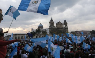 Manifestation devant le Parlement du Guatemala le 1er septembre 2015.