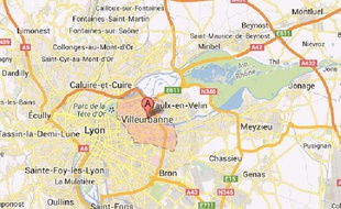 Villeurbanne, capture d'écran Google maps.