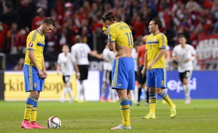 Zlatan Ibrahimovic et la Suède ont craqué contre l'Autriche (1-4), le 8 septembre 2005.