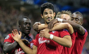 Les joueurs de Lille, lors de leur victoire contre Copenhague en tour préliminaire de Ligue des champions, le 29 août 2012 à Lille.