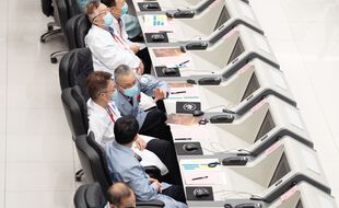 Le centre de contrôle de l'agence spatiale chinoise à Pékin.