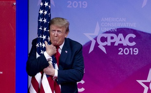 Donald Trump lors d'une conférence, en 2019.