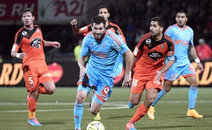 André-Pierre Gignac lors du match Lorient-OM (1-1) le 2 décembre 2014 au Moustoir.