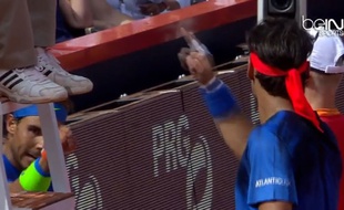 Rafael Nadal s'embrouille avec Fabio Fognini le 2 août 2015.