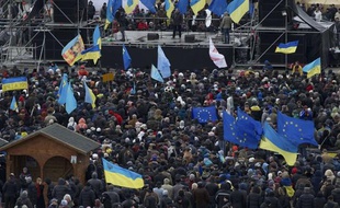 Des manifestants à Kiev, en Ukraine, le 2 décembre 2013.
