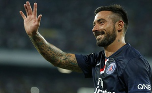 Ezequiel Lavezzi lors de la rencontre entre Naples et le PSG le 11 août 2014.