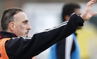 Franck Ribéry pendant une séance d'entraînement du bayern Munich, le 10 novembre 2010.