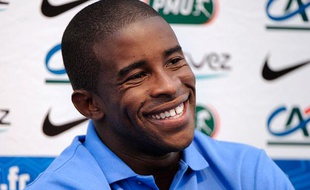 Rio Mavuba, en conférence de presse avant France-Uruguay, le 13 août 2012 à Clairefontaine.