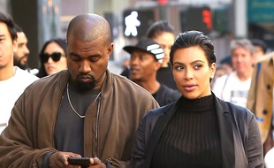 Kanye West et Kim Kardashian lors d'une promenade digestive à San Francisco, le 10 octobre 2015