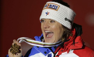 La championne du monde de descente Marion Rolland, le 10 février 2013 à Schladming, en Autriche.
