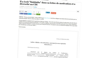 Capture d'écran de l'article du Huffington Post, qui publie la lettre de blablabla...