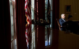 Barack Obama dans le Bureau ovale de la Maison Blanche, le 15 mars 2013.