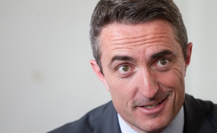 Marseille le 31 mars 2014 - Stéphane RAVIER candidat du Front National a été élu maire du 7è secteur de la ville au second tour des élections municipales
