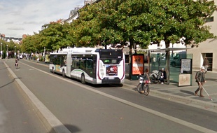 Le cours des 50-Otages à Nantes, à l'endroit où a eu lieu l'accident.