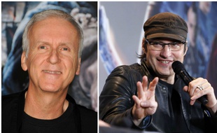 Les deux cinéastes James Cameron et Robert Rodriguez.