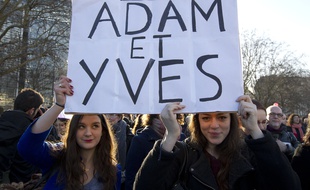 Paris le 27 janvier 2013. Rassemblement en faveur du projet de loi pour le mariage pour tous.