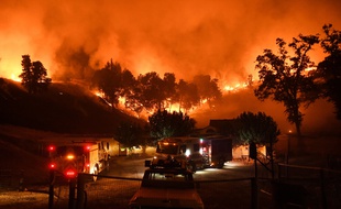 Les pompiers californiens luttent contre les flammes, le 2 août 2018.