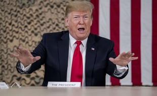 Donald Trump en visite sur une base américaine en Irak le 26 décembre 2018.
