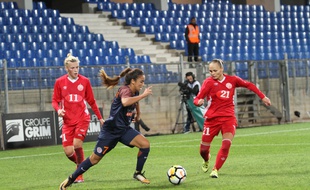 Sakina Karchaoui, ici en Ligue des champions féminines avec Montpellier, fait partie du groupe France qui défie l'Allemagne et la Suède.