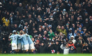 Les supporters de Manchester City lors d'un match contre Liverpool, le 3 janvier 2019.