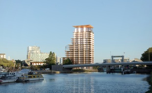 Vue de la tour du projet Saupin à Nantes