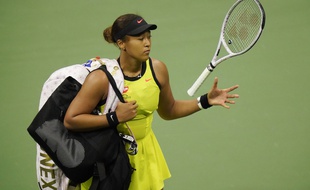 Naomi Osaka après sa défaite contre Leylah Fernandez, vendredi au 3e tour de l'US Open, à New York.