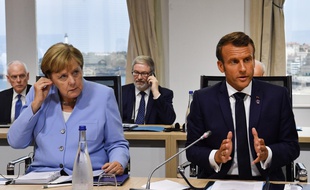 Angela Merkel et Emmanuel Macron, le 26 août dernier à Biarritz lors du G7.