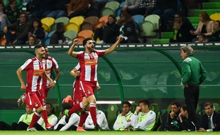 Andrade fête son but contre le Sporting le 17 novembre 2016.