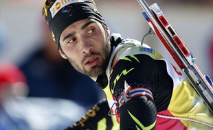 Martin Fourcade le 9 mars 2014 en Slovénie.