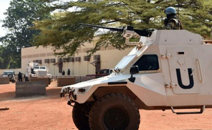 Des casques bleus en poste à Bangui, le 2 janvier 2016