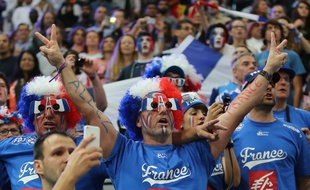 Des supporters français lors du mondial 2015 de hand au Qatar