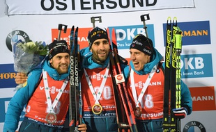 Le podium 100% Bleus à Östersund