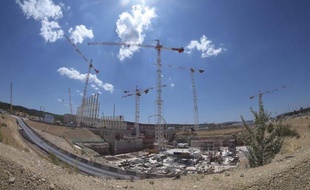 Le chantier du réacteur de fusion nucléaire Iter , le 18 mai 2015 à Saint-Paul-les-Durance dans le sud de la France