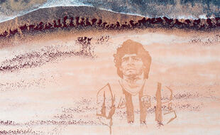 Le portrait de Maradona.